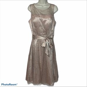 Jessica Howard Women’s Vintage Blush Champagne Chiffon Dress